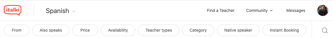 Teacher Filter Search
