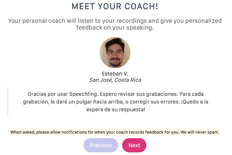 speechling private spanish coach